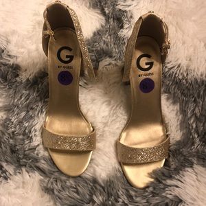 G by Guess Gold Sparkle Heels